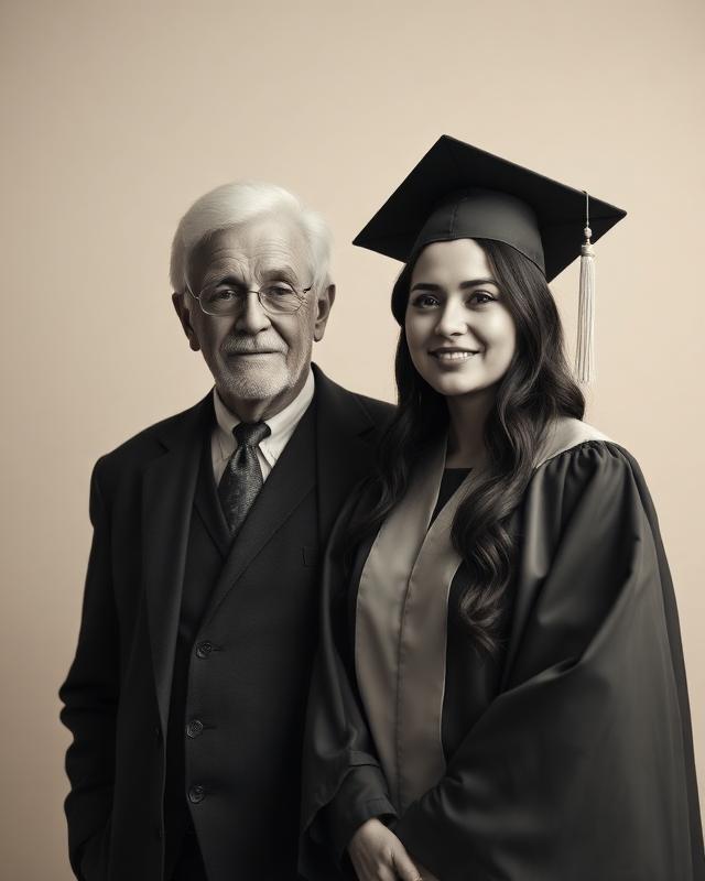 Picture with deceased loved one at graduation
