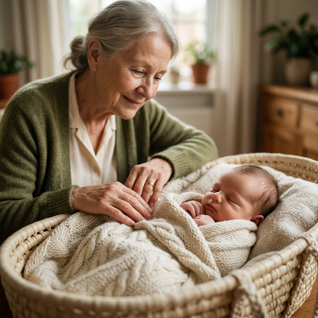 Emotional healing by adding a deceased loved one to a photo of a new baby