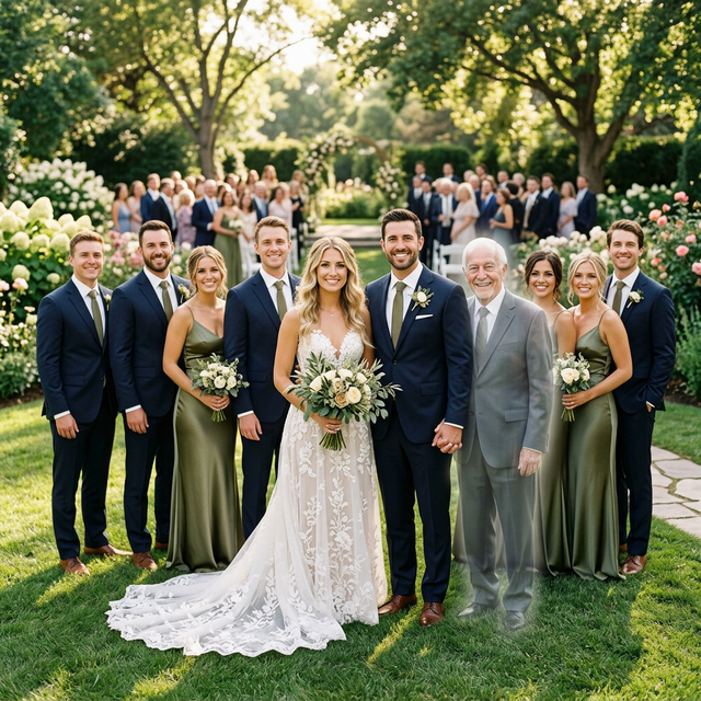 Adding deceased loved one to wedding photo example